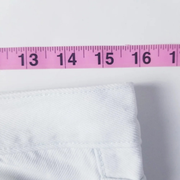 Free People x Sandrine Rose Sz 28 White Raw Hem High Rise Denim Bermuda Shorts - Picture 10 of 14